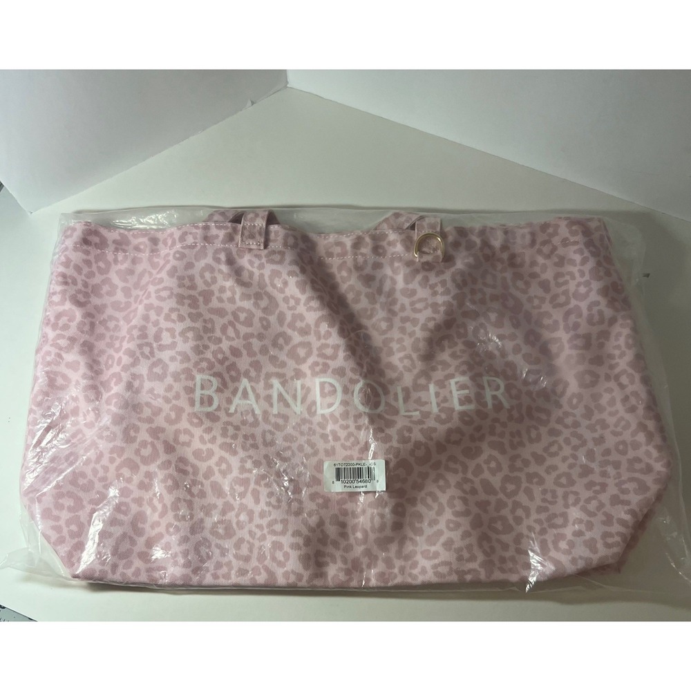 Bandolier Pink Leopard Canvas Tote Bag Animal Print NIP 61TOT2200-PKLE-OS 20"
